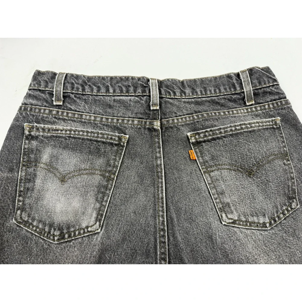 Levi’s 505 Vintage Orange Tab USA Straight Leg Denim Jeans Faded Black W34 L30